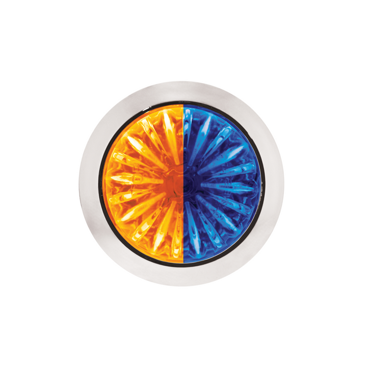 Double Fury 4 LED Dual Function 1-1/8" Watermelon Clearance/Marker Light - Amber &amp; Blue LED