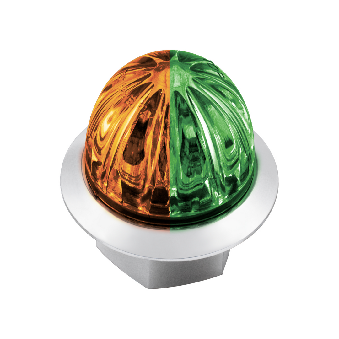 Double Fury 4 LED Dual Function 1-1/8" Watermelon Clearance/Marker Light - Amber &amp; Green LED
