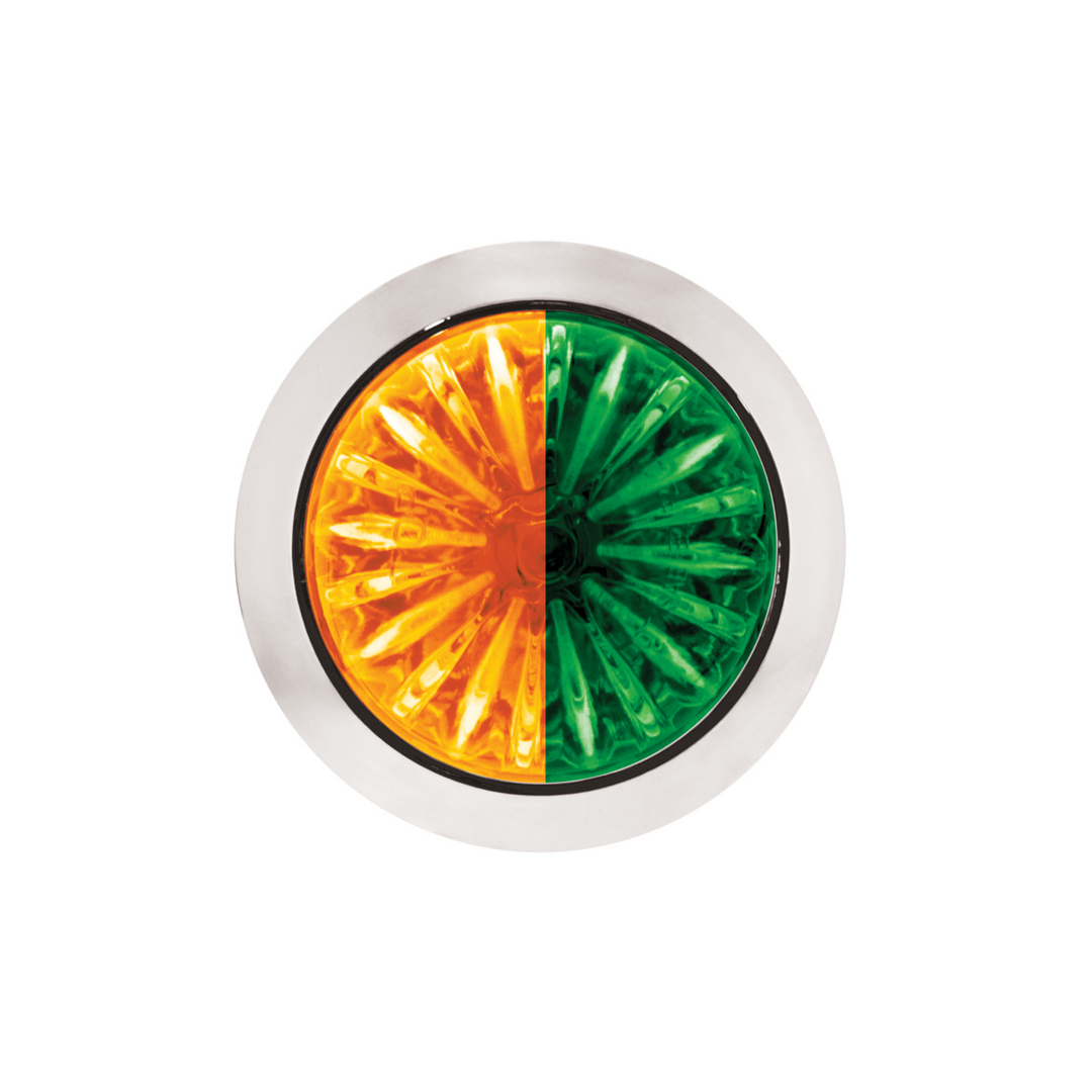 Double Fury 4 LED Dual Function 1-1/8" Watermelon Clearance/Marker Light - Amber &amp; Green LED
