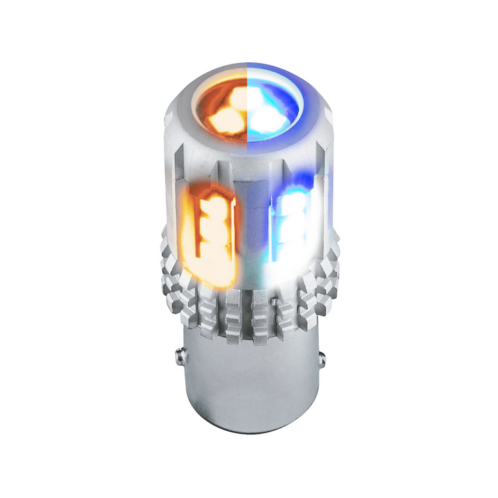 Double Fury High Power 18 LED 1157 Bulb - Amber &amp; Blue LED
