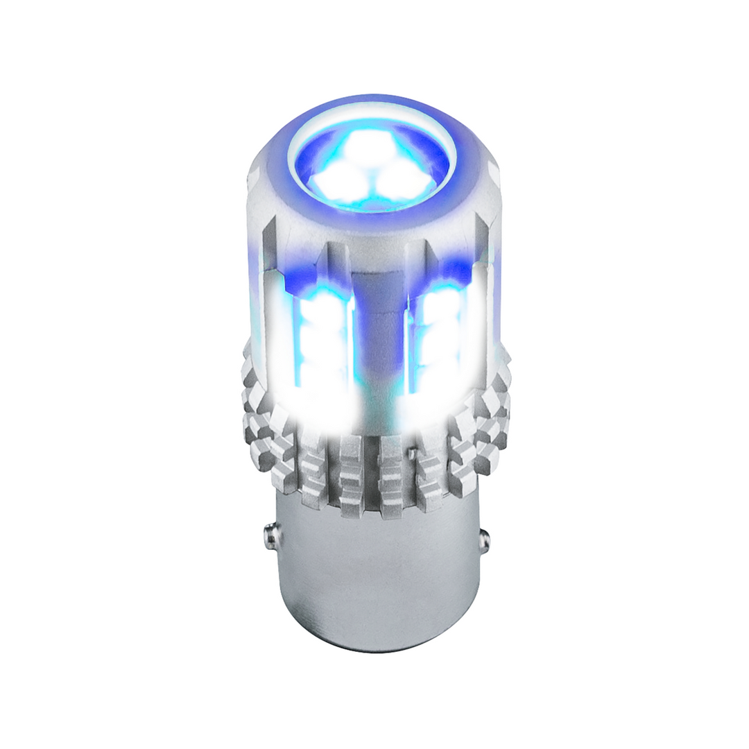 Double Fury High Power 18 LED 1157 Bulb - Amber &amp; Blue LED