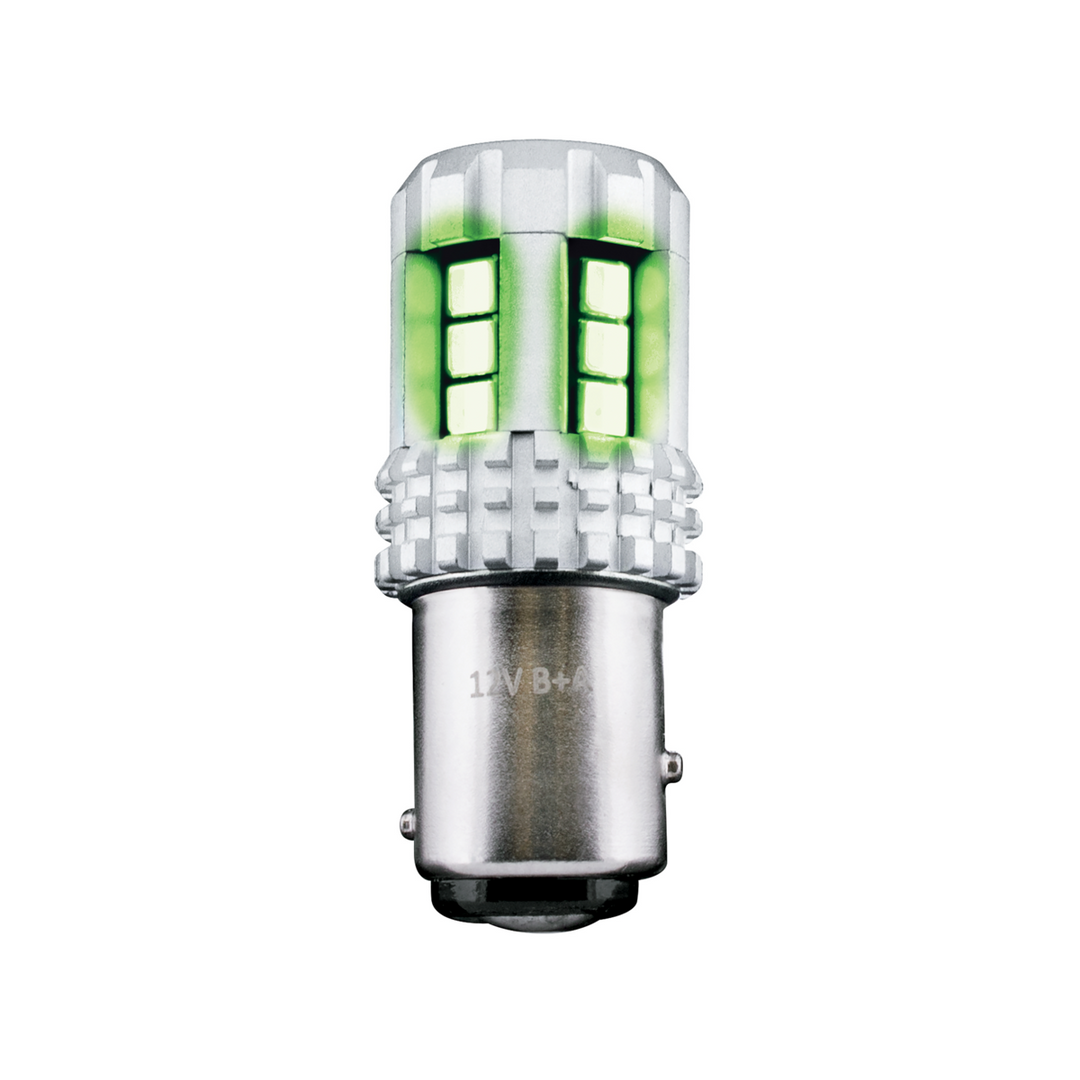Double Fury High Power 18 LED 1157 Bulb - Amber &amp; Green LED