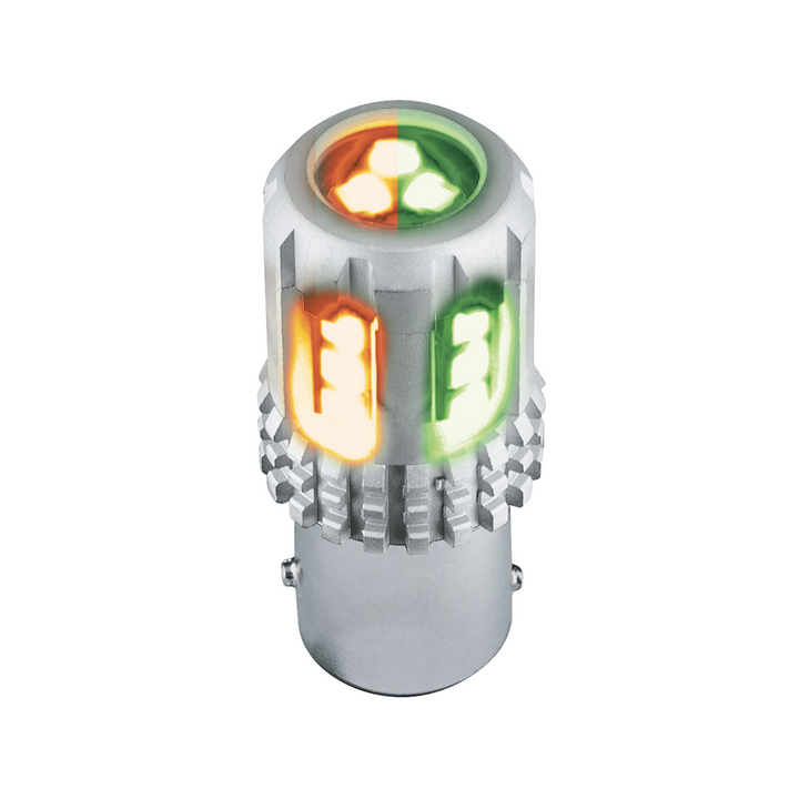 Double Fury High Power 18 LED 1157 Bulb - Amber &amp; Green LED