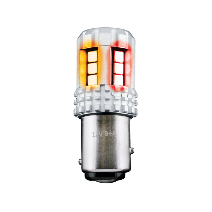 Double Fury High Power 18 LED 1157 Bulb - Amber &amp; Red LED