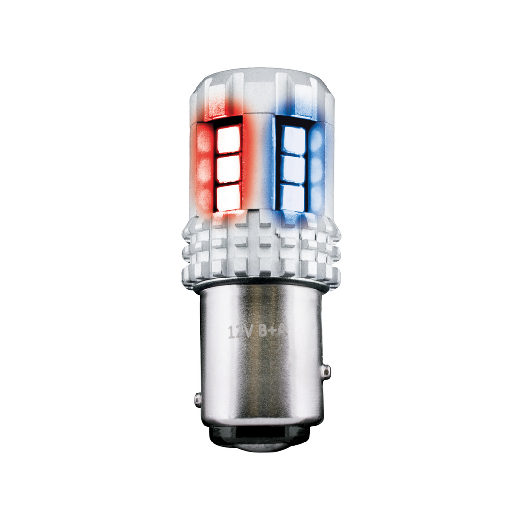 Double Fury High Power 18 LED 1157 Bulb - Red &amp; Blue LED