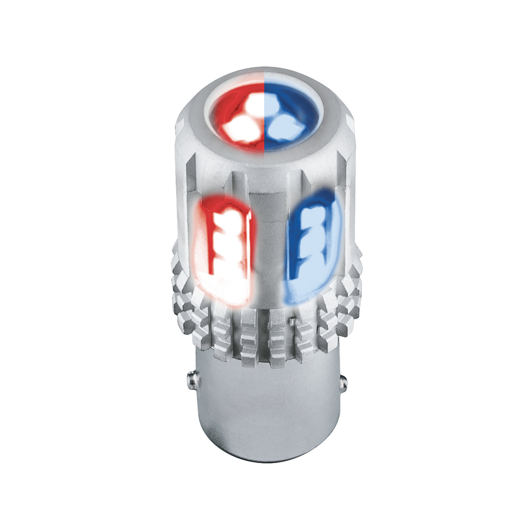 Double Fury High Power 18 LED 1157 Bulb - Red &amp; Blue LED