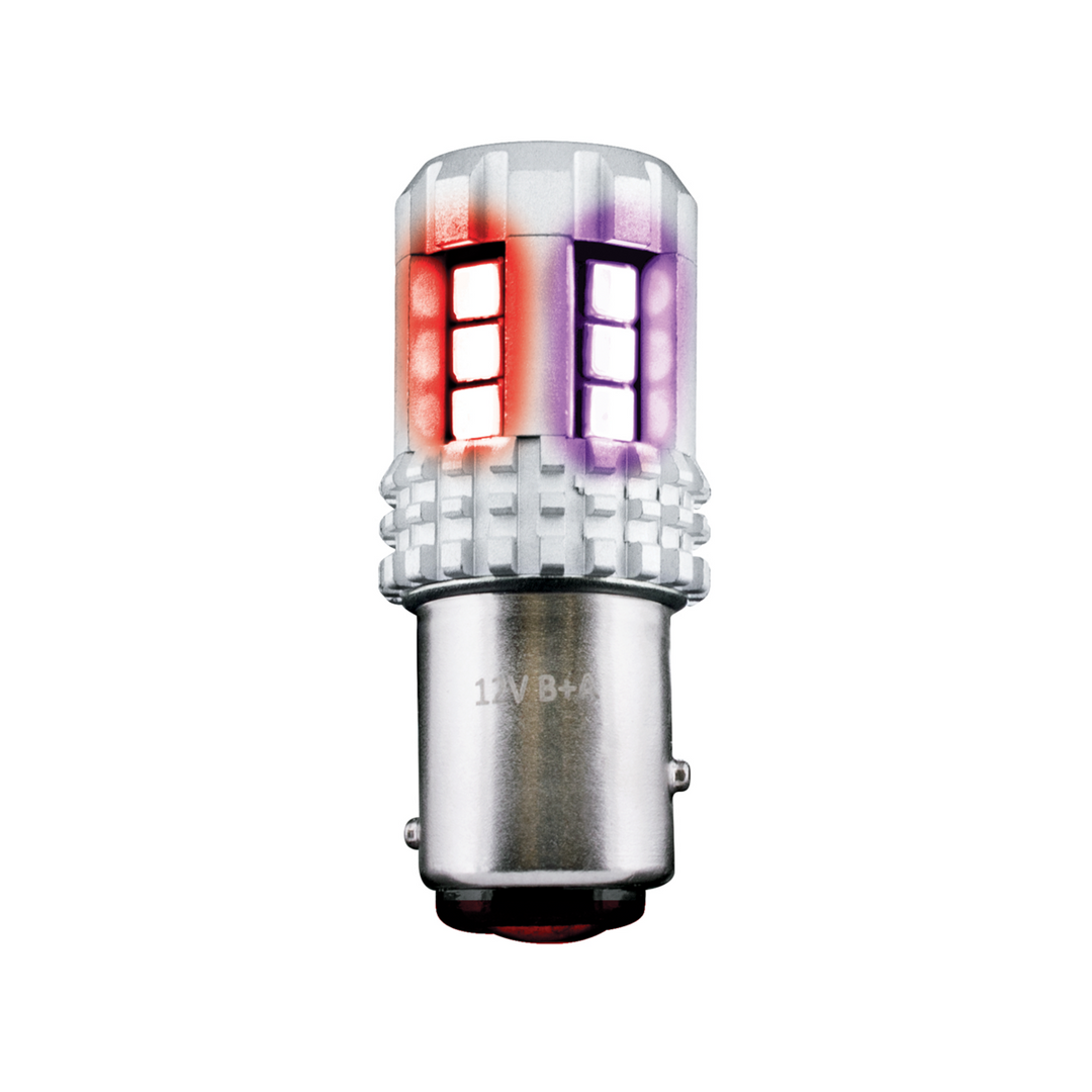 Double Fury High Power 18 LED 1157 Bulb - Red &amp; Purple LED