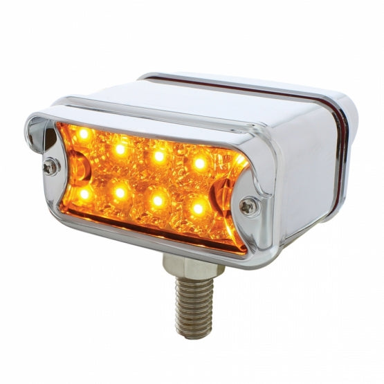 20 LED Dual Function Reflector Double Face Light With Visor - T - Mount - Amber &amp; Red LED &amp; Lens