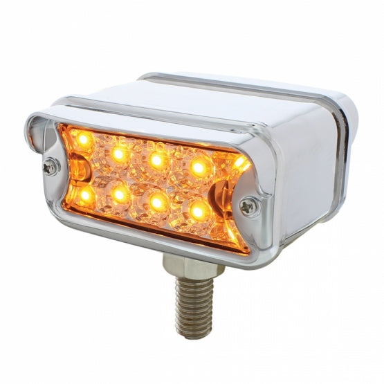 20 LED Dual Function Reflector Double Face Light With Visor - T - Mount - Amber &amp; Red LED/Clear Lens