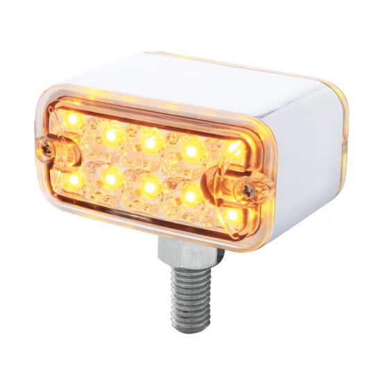 20 LED Dual Function Reflector Double Face Light - T - Mount - Amber &amp; Red LED/Clear Lens