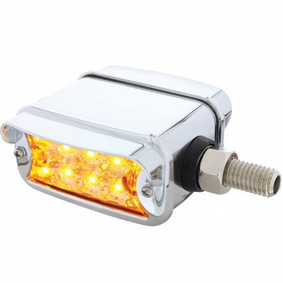 20 LED Dual Function Reflector Double Face Light W/Visor - Horizontal Mount - Amber &amp; Red LED/Clear Lens