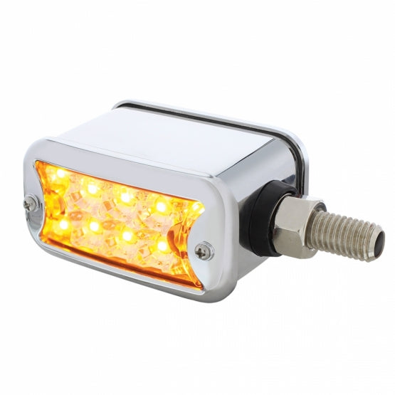 20 LED Dual Function Reflector Double Face Light W/Bezel - Horizontal Mount - Amber &amp; Red LED/Clear Lens