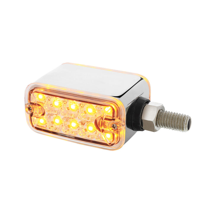 20 LED Dual Function Reflector Double Face Light - Horizontal Mount - Amber &amp; Red LED/Clear Lens