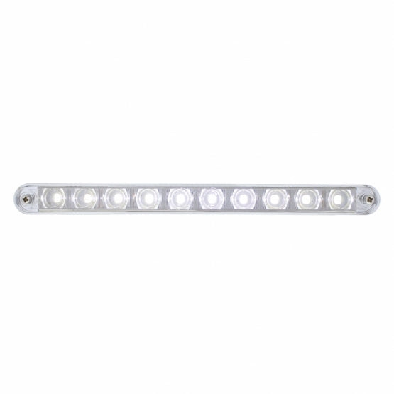 10 LED 9" Auxiliary Light Bar With Bezel - White LED/Clear Lens