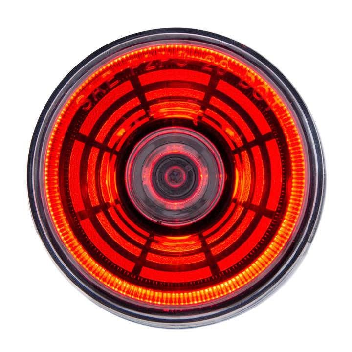 4 LED 2-1/2" Round Abyss Light (Clearance/Marker) - Red LED/Clear Lens