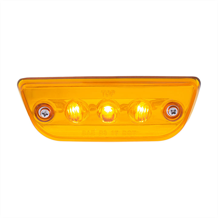 3 LED Cab Light For 2013-2021 Peterbilt 579 &amp; Kenworth T680/T770/T880 - Amber LED/Lens