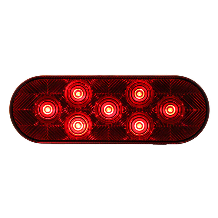 7 LED Oval Light (Stop, Turn &amp; Tail) - Red LED/Red Lens (Bulk)