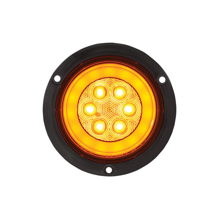 21 LED 4" Flange Mount GloLight (Turn Signal) - Amber LED/Amber Lens
