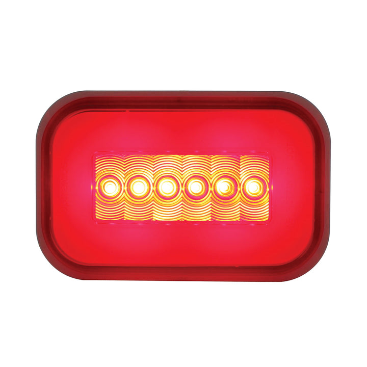 14 LED Rectangular GloLight (Stop, Turn &amp; Tail) - Red LED/Red Lens (Bulk)