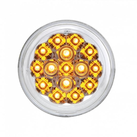 15 LED 2-3/8" Turn Signal Light For Motorcycle - Amber LED/Clear Lens