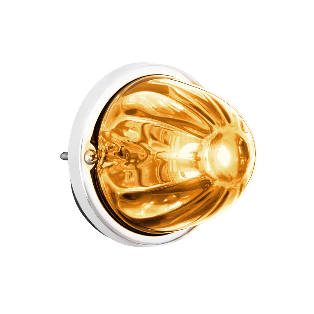 360-Degree Double Fury LED Bulb Glass Watermelon Flush Mount Kit - Amber &amp; Blue LED