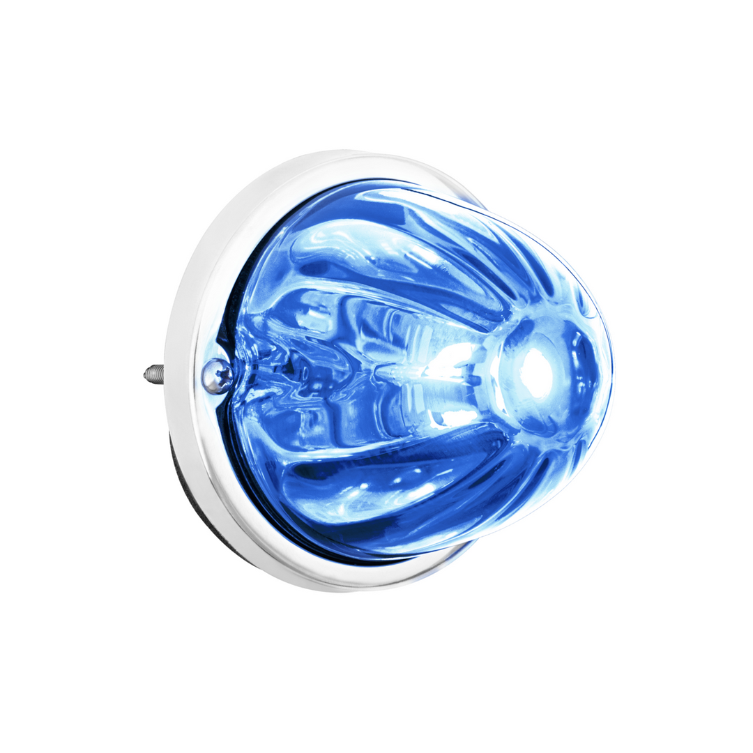 360-Degree Double Fury LED Bulb Glass Watermelon Flush Mount Kit - Amber &amp; Blue LED