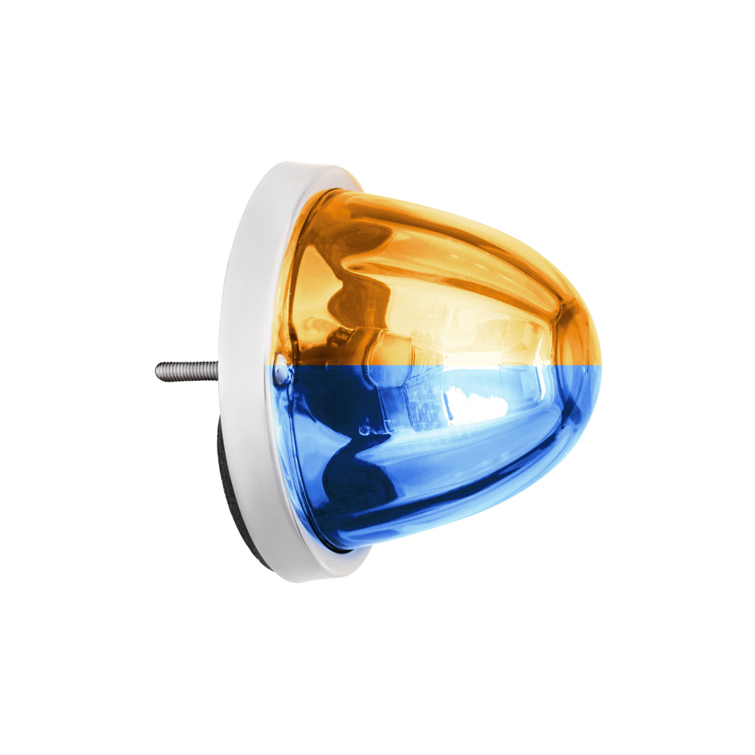 360-Degree Double Fury LED Bulb Glass Watermelon Flush Mount Kit - Amber &amp; Blue LED