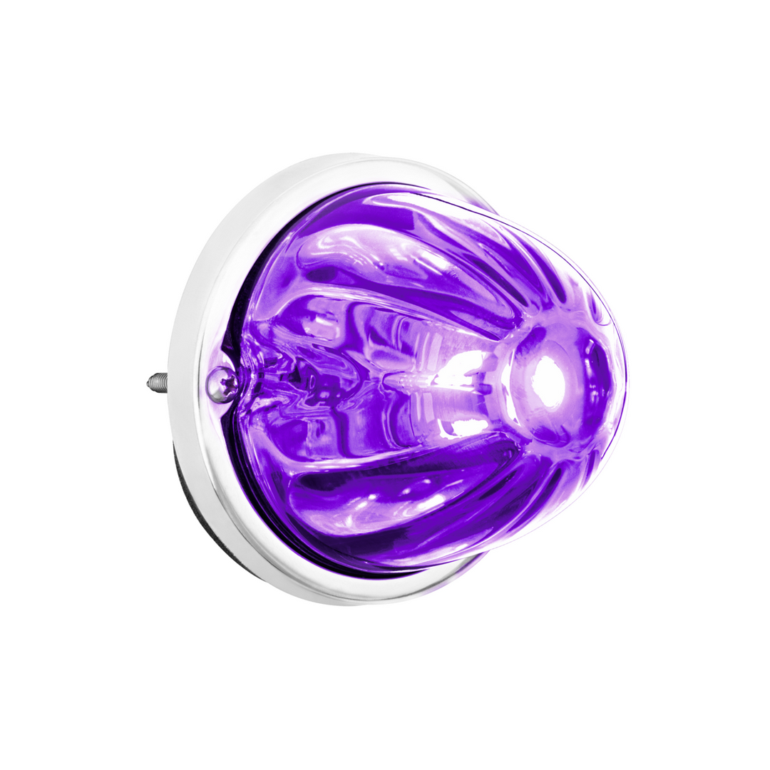 360-Degree Double Fury LED Bulb Glass Watermelon Flush Mount Kit - Amber &amp; Purple LED