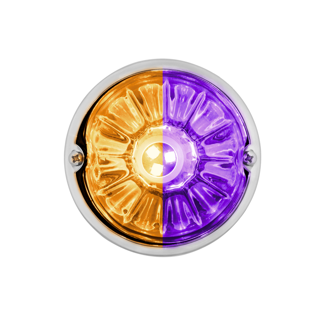 360-Degree Double Fury LED Bulb Glass Watermelon Flush Mount Kit - Amber &amp; Purple LED