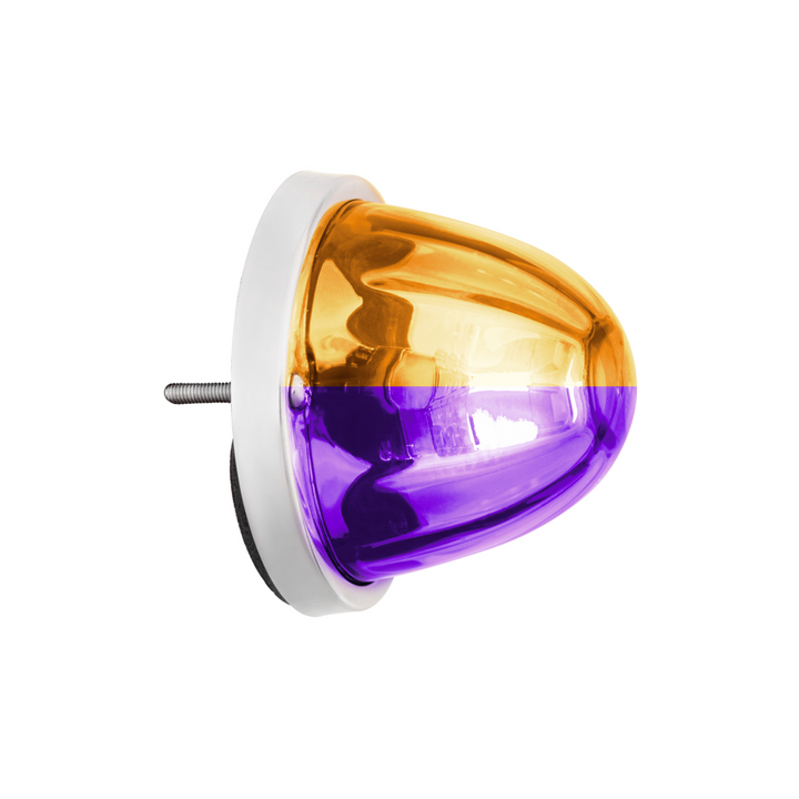 360-Degree Double Fury LED Bulb Glass Watermelon Flush Mount Kit - Amber &amp; Purple LED