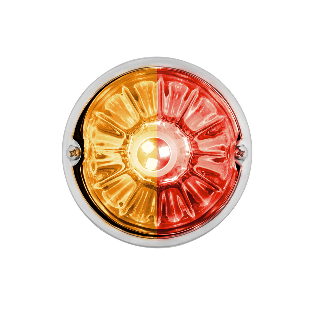 360-Degree Double Fury LED Bulb Glass Watermelon Flush Mount Kit - Amber &amp; Red LED