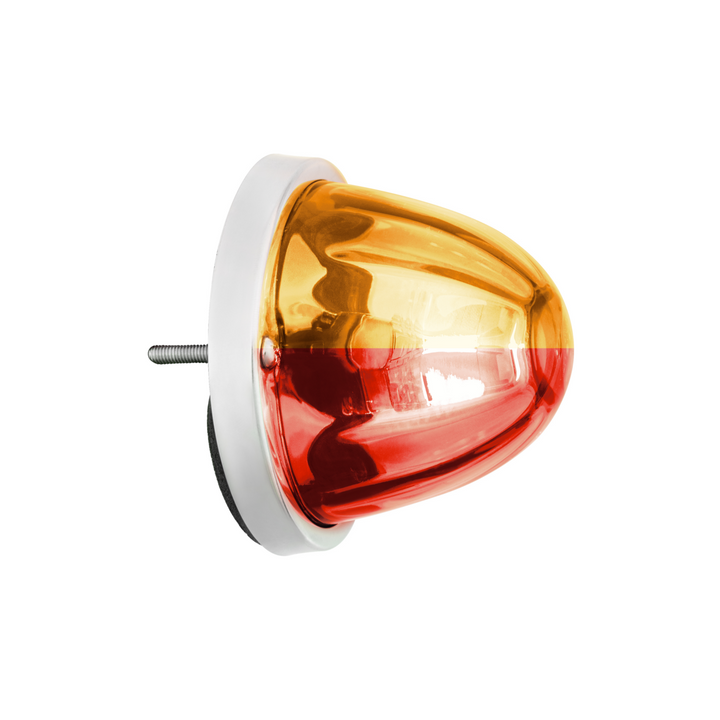 360-Degree Double Fury LED Bulb Glass Watermelon Flush Mount Kit - Amber &amp; Red LED