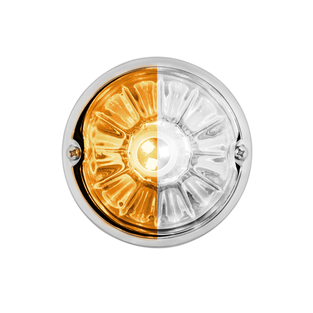 360-Degree Double Fury LED Bulb Glass Watermelon Flush Mount Kit - Amber &amp; White LED