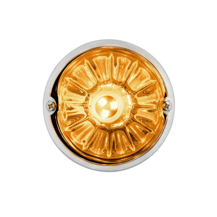 360-Degree Double Fury LED Bulb Glass Watermelon Flush Mount Kit - Amber &amp; White LED