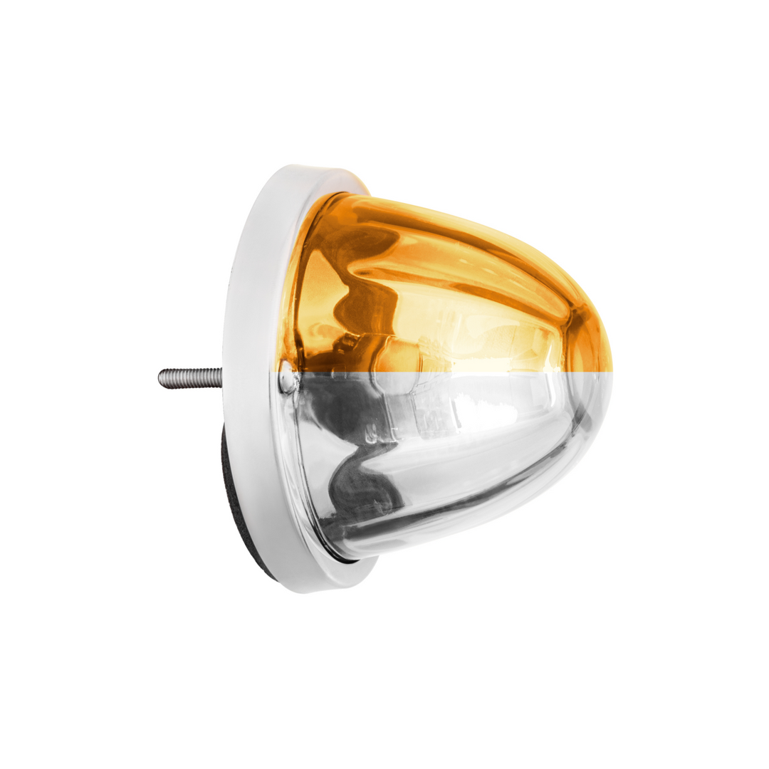 360-Degree Double Fury LED Bulb Glass Watermelon Flush Mount Kit - Amber &amp; White LED