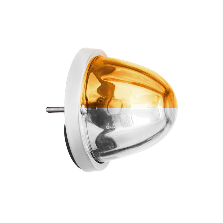 360-Degree Double Fury LED Bulb Glass Watermelon Flush Mount Kit - Amber &amp; White LED