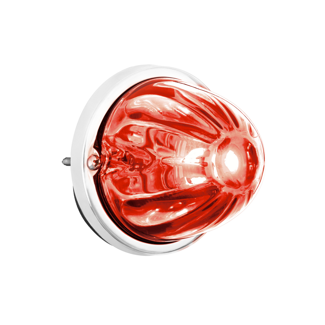360-Degree Double Fury LED Bulb Glass Watermelon Flush Mount Kit - Red &amp; Blue LED