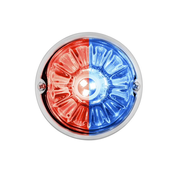 360-Degree Double Fury LED Bulb Glass Watermelon Flush Mount Kit - Red &amp; Blue LED