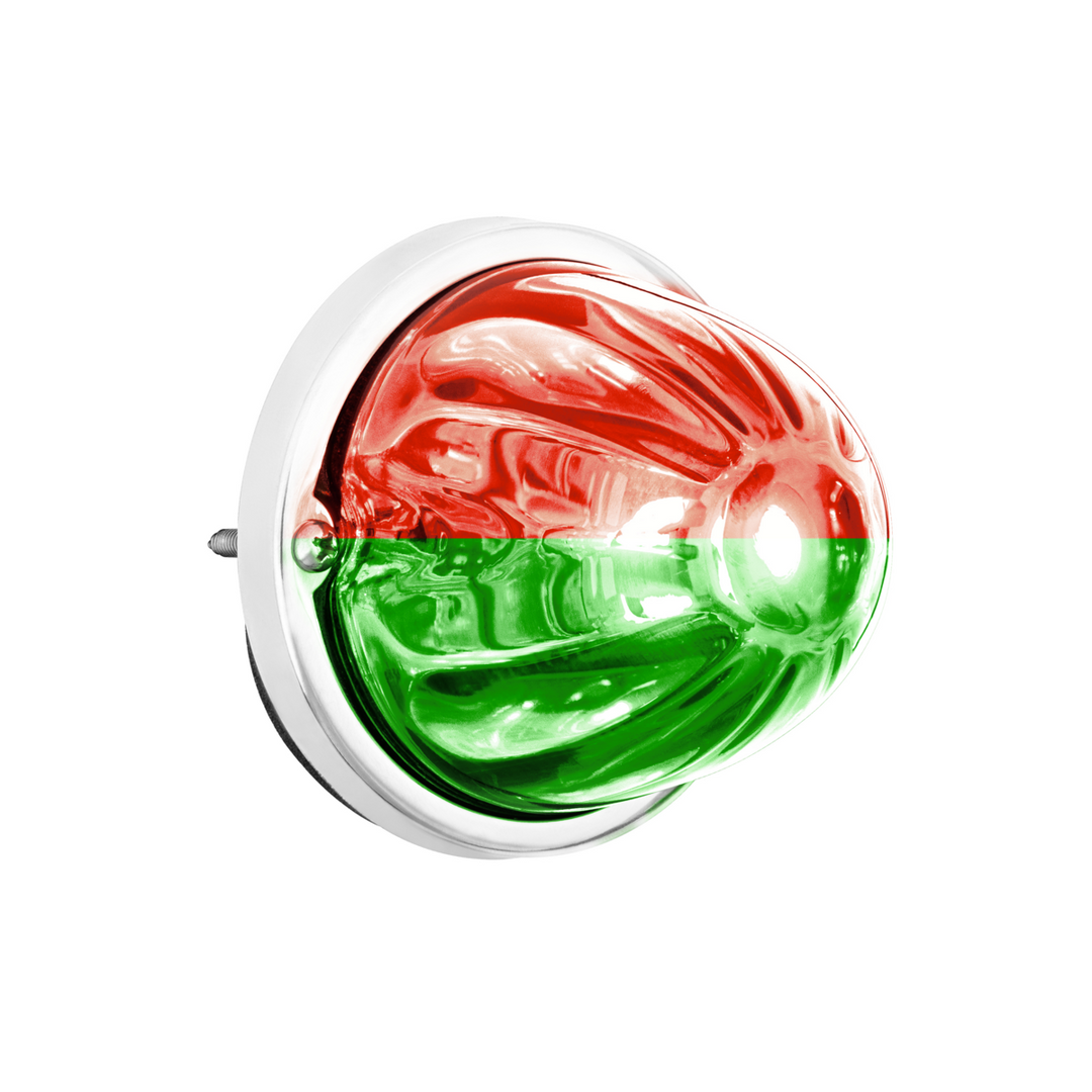 360-Degree Double Fury LED Bulb Glass Watermelon Flush Mount Kit - Red &amp; Green LED