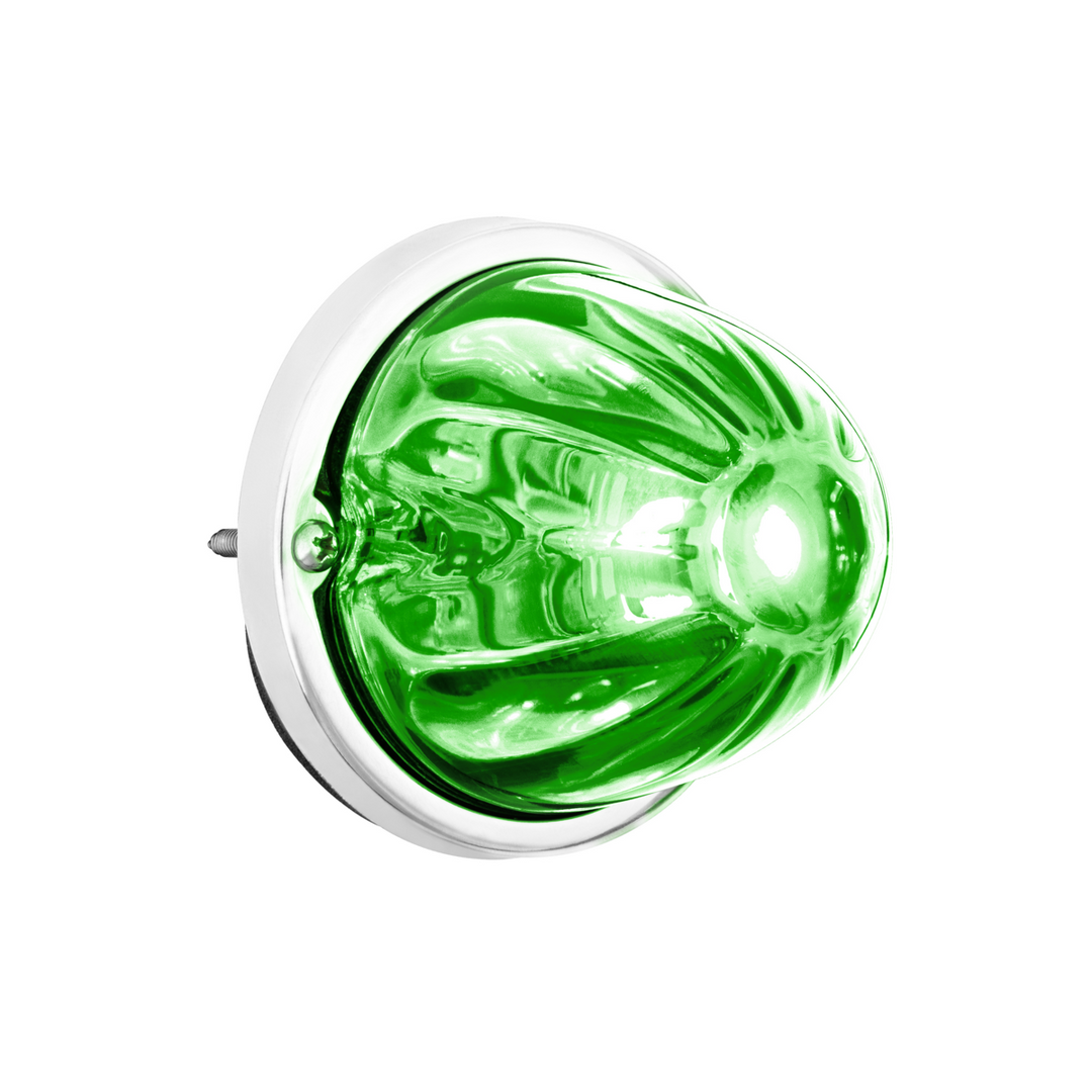 360-Degree Double Fury LED Bulb Glass Watermelon Flush Mount Kit - Red &amp; Green LED