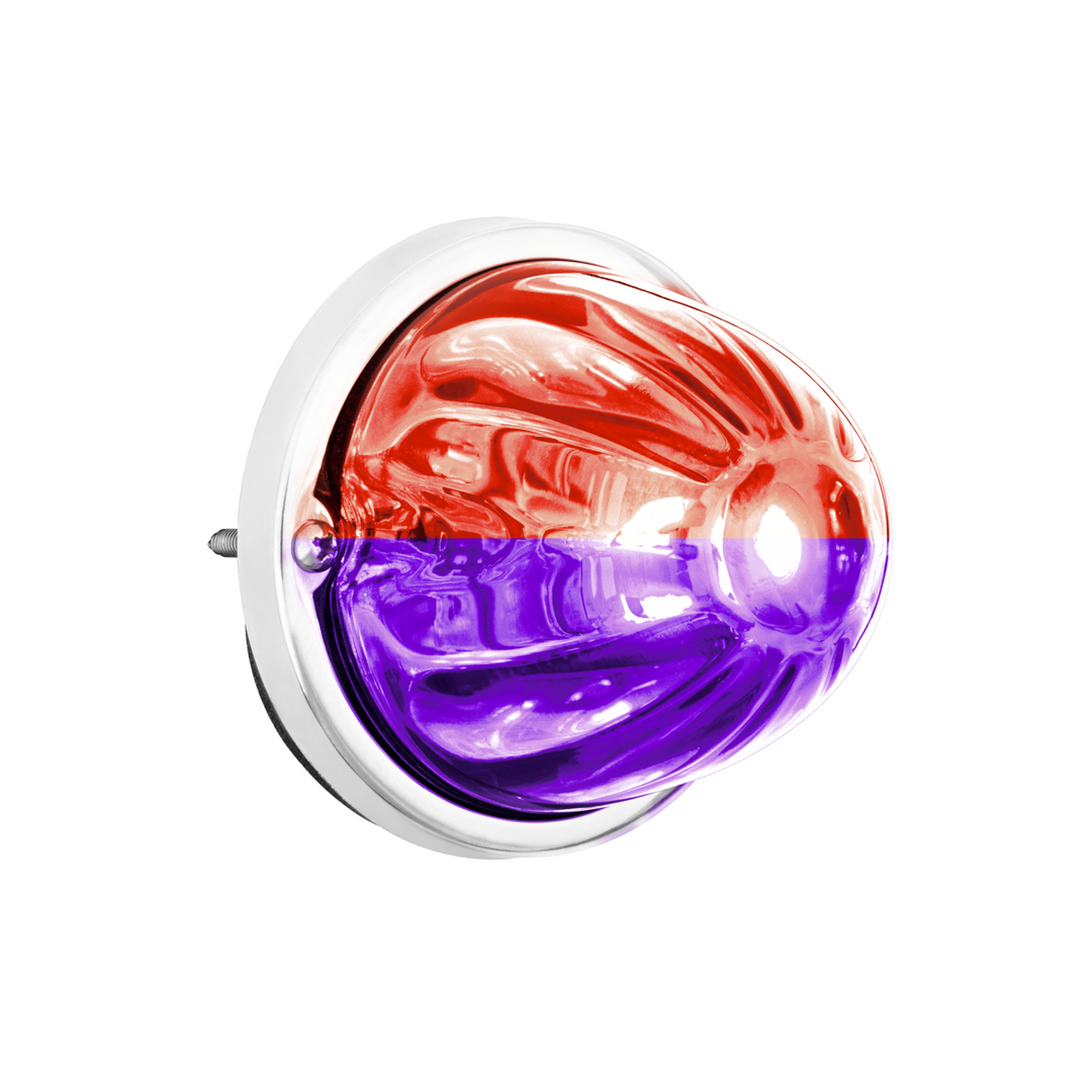 360-Degree Double Fury LED Bulb Glass Watermelon Flush Mount Kit - Red &amp; Purple LED