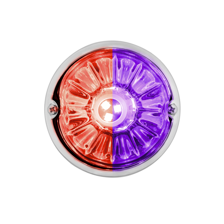 360-Degree Double Fury LED Bulb Glass Watermelon Flush Mount Kit - Red &amp; Purple LED