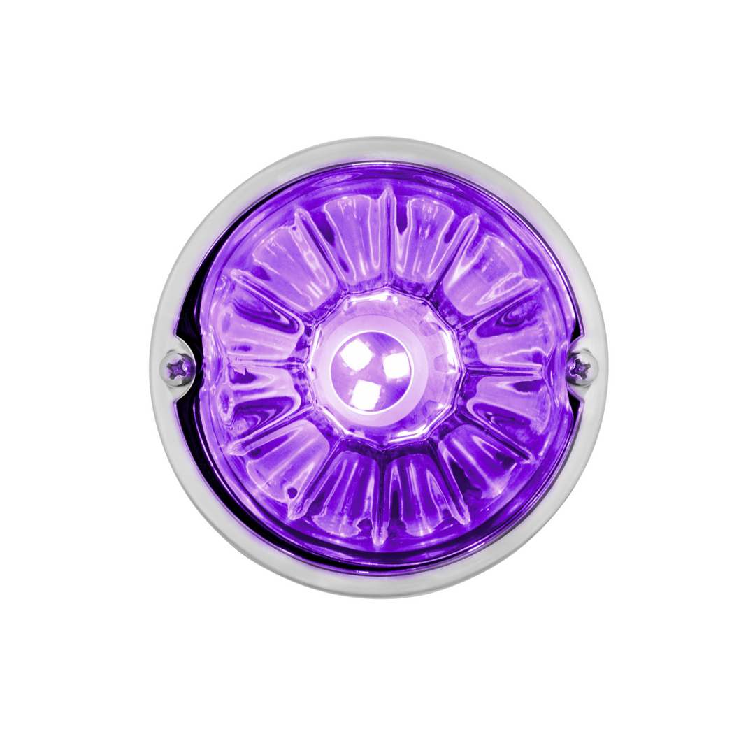 360-Degree Double Fury LED Bulb Glass Watermelon Flush Mount Kit - Red &amp; Purple LED