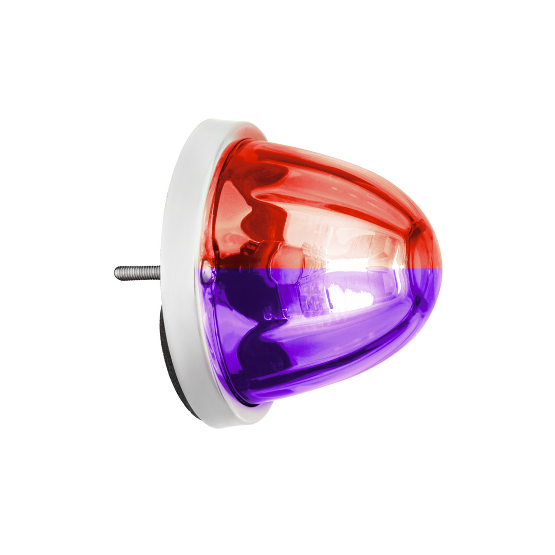 360-Degree Double Fury LED Bulb Glass Watermelon Flush Mount Kit - Red &amp; Purple LED