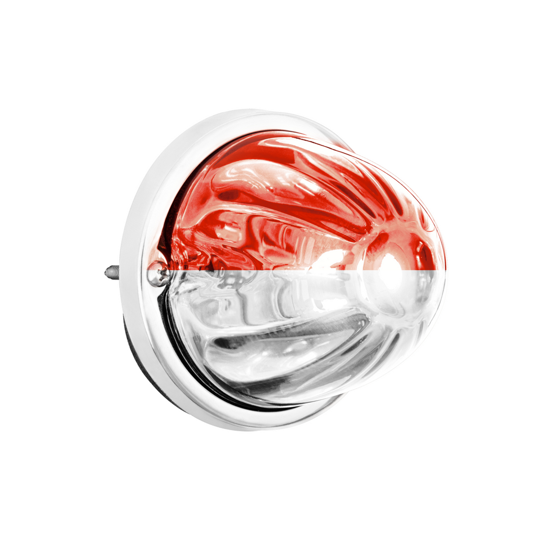 360-Degree Double Fury LED Bulb Glass Watermelon Flush Mount Kit - Red &amp; White LED