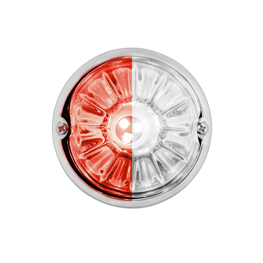 360-Degree Double Fury LED Bulb Glass Watermelon Flush Mount Kit - Red &amp; White LED