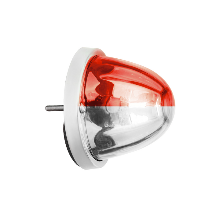 360-Degree Double Fury LED Bulb Glass Watermelon Flush Mount Kit - Red &amp; White LED