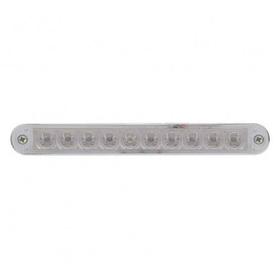 10 LED 6-1/2" Turn Signal Light Bar With Bezel - Amber LED/Clear Lens
