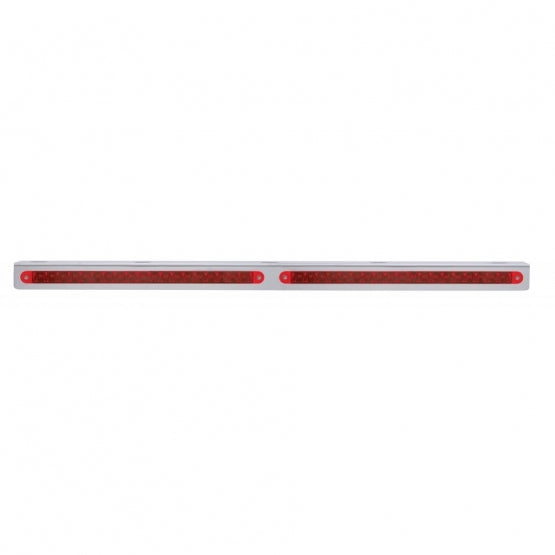 25-5/16" Stainless Light Bracket With 2 x 19 LED 12" Light Bars - Red LED/Red Lens