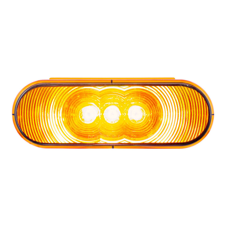 3 LED 6" Oval Light(Turn Signal) - Amber LED/Amber Lens